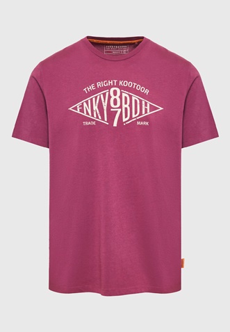 FUNKY BUDDHA-Ανδρικό t-shirt FUNKY BUDDHA FBM009-098-04 φούξια