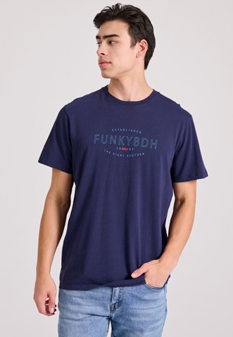 FUNKY BUDDHA-Ανδρικό t-shirt FUNKY BUDDHA FBM009-094-04 μπλε