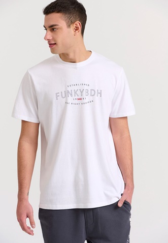 FUNKY BUDDHA-Ανδρικό t-shirt FUNKY BUDDHA FBM009-094-04 λευκό