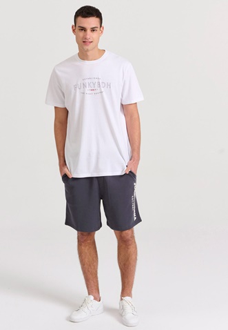 FUNKY BUDDHA-Ανδρικό t-shirt FUNKY BUDDHA FBM009-094-04 λευκό