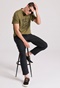 FUNKY BUDDHA-Ανδρικό t-shirt FUNKY BUDDHA FBM009-065-04 χακί