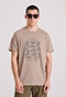 FUNKY BUDDHA-Ανδρικό t-shirt FUNKY BUDDHA FBM009-065-04 μπεζ
