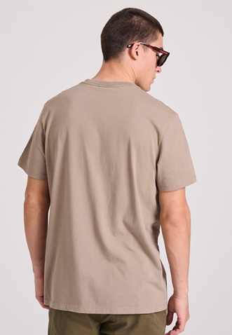 FUNKY BUDDHA-Ανδρικό t-shirt FUNKY BUDDHA FBM009-065-04 μπεζ