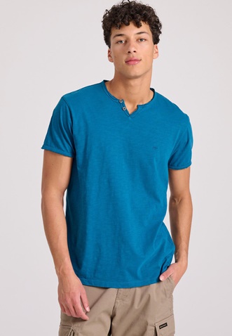 FUNKY BUDDHA-Ανδρικο t-shirt essentials FUNKY BUDDHA FBM009-004-04 μπλε 