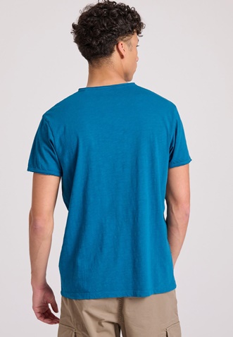 FUNKY BUDDHA-Ανδρικο t-shirt essentials FUNKY BUDDHA FBM009-004-04 μπλε 