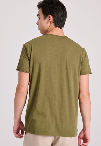 FUNKY BUDDHA-Ανδρικο t-shirt FUNKY BUDDHA FBM009-004-04 χακί