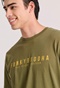 FUNKY BUDDHA-Ανδρικό t-shirt FUNKY BUDDHA FBM009-010-04 χακί