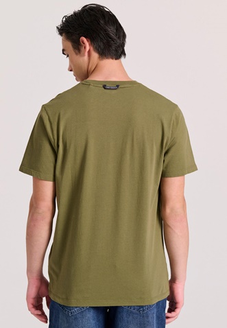 FUNKY BUDDHA-Ανδρικό t-shirt FUNKY BUDDHA FBM009-010-04 χακί