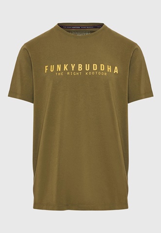 FUNKY BUDDHA-Ανδρικό t-shirt FUNKY BUDDHA FBM009-010-04 χακί