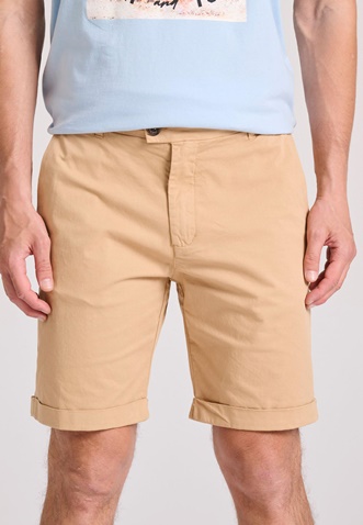 FUNKY BUDDHA-Ανδρική chino βερμούδα FUNKY BUDDHA  FBM009-012-03 μπεζ