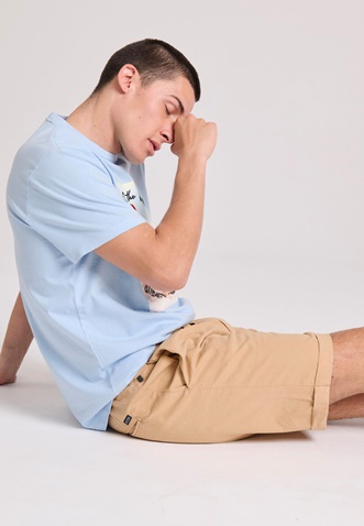 FUNKY BUDDHA-Ανδρική chino βερμούδα FUNKY BUDDHA  FBM009-012-03 μπεζ
