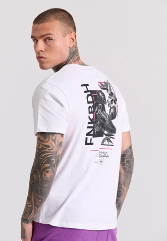 FUNKY BUDDHA-Ανδρικό t-shirt FUNKY BUDDHA FBM009-308-04 λευκό