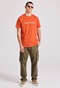 FUNKY BUDDHA-Ανδρικό t-shirt FUNKY BUDDHA FBM009-095-04 πορτοκαλί