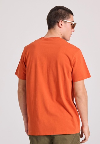 FUNKY BUDDHA-Ανδρικό t-shirt FUNKY BUDDHA FBM009-095-04 πορτοκαλί