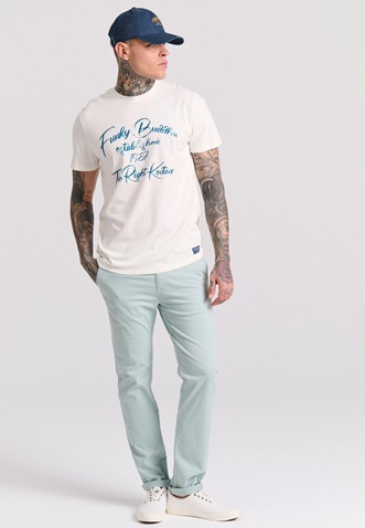 FUNKY BUDDHA-Ανδρικό t-shirt FUNKY BUDDHA FBM009-097-04 λευκό