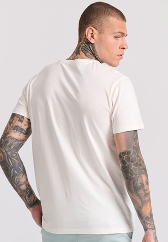 FUNKY BUDDHA-Ανδρικό t-shirt FUNKY BUDDHA FBM009-097-04 λευκό