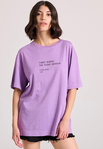 FUNKY BUDDHA-Γυναικείο t-shirt  FUNKY BUDDHA FBL009-120-04 μοβ