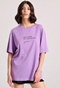 FUNKY BUDDHA-Γυναικείο t-shirt  FUNKY BUDDHA FBL009-120-04 μοβ