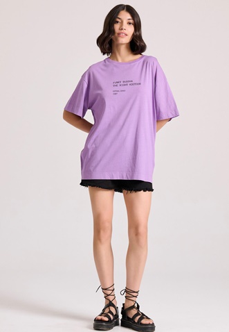 FUNKY BUDDHA-Γυναικείο t-shirt  FUNKY BUDDHA FBL009-120-04 μοβ