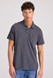 FUNKY BUDDHA-Ανδρική polo μπλούζα FUNKY BUDDHA Garment dyed FBM009-011-11 ανθρακί