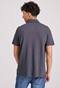 FUNKY BUDDHA-Ανδρική polo μπλούζα FUNKY BUDDHA Garment dyed FBM009-011-11 ανθρακί