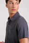 FUNKY BUDDHA-Ανδρική polo μπλούζα FUNKY BUDDHA Garment dyed FBM009-011-11 ανθρακί