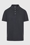 FUNKY BUDDHA-Ανδρική polo μπλούζα FUNKY BUDDHA Garment dyed FBM009-011-11 ανθρακί