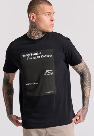 FUNKY BUDDHA-Ανδρικό t-shirt FUNKY BUDDHA FBM009-311-04 μαύρο 