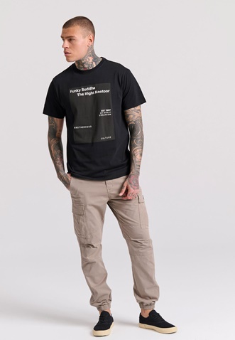 FUNKY BUDDHA-Ανδρικό t-shirt FUNKY BUDDHA FBM009-311-04 μαύρο 