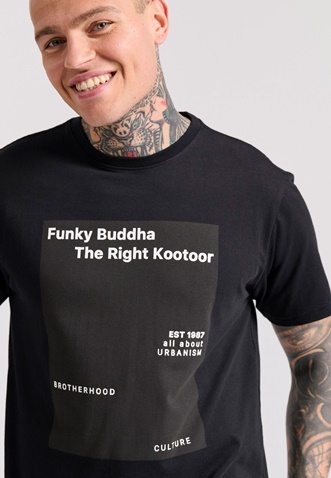 FUNKY BUDDHA-Ανδρικό t-shirt FUNKY BUDDHA FBM009-311-04 μαύρο 
