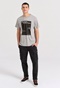 FUNKY BUDDHA-Ανδρικό t-shirt FUNKY BUDDHA FBM009-311-04 γκρι 