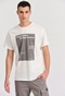 FUNKY BUDDHA-Ανδρικό t-shirt FUNKY BUDDHA FBM009-311-04 λεύκο