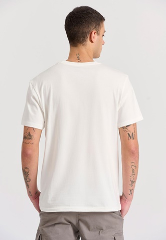 FUNKY BUDDHA-Ανδρικό t-shirt FUNKY BUDDHA FBM009-311-04 λεύκο