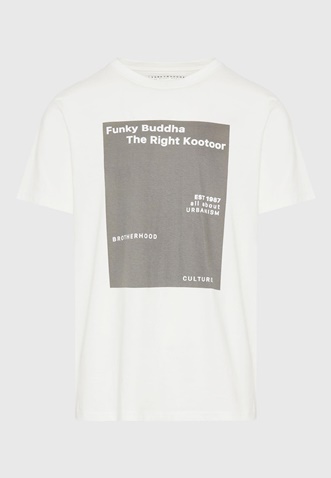 FUNKY BUDDHA-Ανδρικό t-shirt FUNKY BUDDHA FBM009-311-04 λεύκο