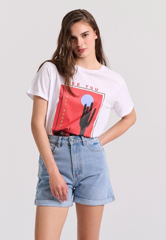 FUNKY BUDDHA-Γυναικείο τζιν σορτς FUNKY BUDDHA FBL009-168-03 ανοιχτό μπλε 