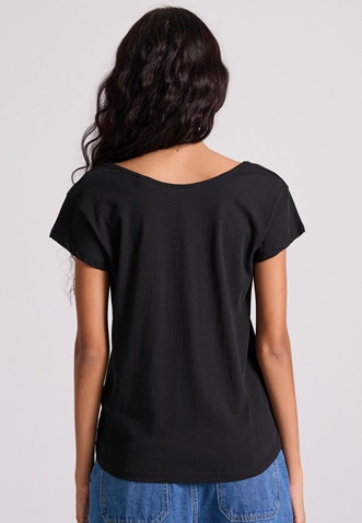 FUNKY BUDDHA-Γυναικείο t-shirt  FUNKY BUDDHA FBL009-105-04 μαύρο