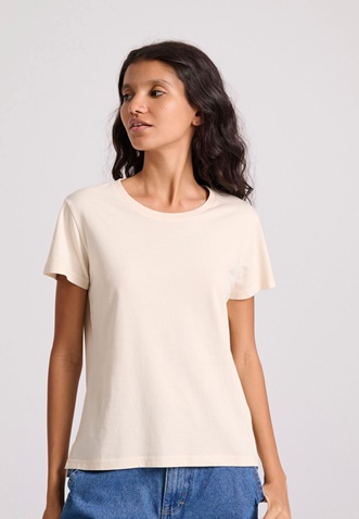 FUNKY BUDDHA-Γυναικείο t-shirt  FUNKY BUDDHA FBL009-103-04 μπεζ