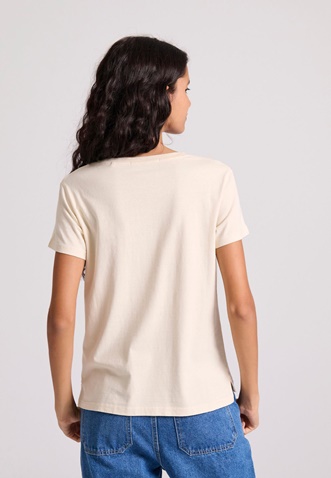 FUNKY BUDDHA-Γυναικείο t-shirt  FUNKY BUDDHA FBL009-103-04 μπεζ