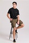 FUNKY BUDDHA-Ανδρική cargo βερμούδα FUNKY BUDDHA FBM009-031-03 χακί