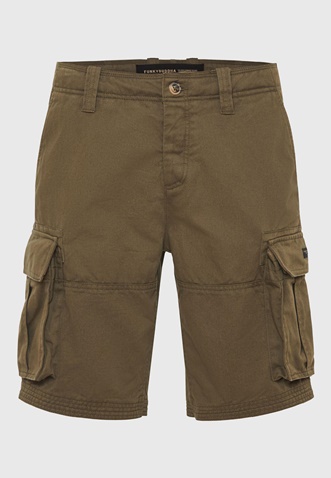 FUNKY BUDDHA-Ανδρική cargo βερμούδα FUNKY BUDDHA FBM009-031-03 χακί