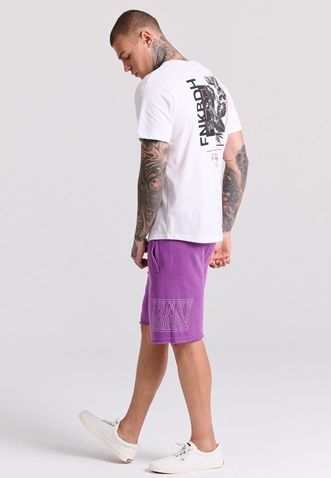 FUNKY BUDDHA-Ανδρική αθλητική βερμούδα FUNKY BUDDHA  FBM009-051-03 μοβ