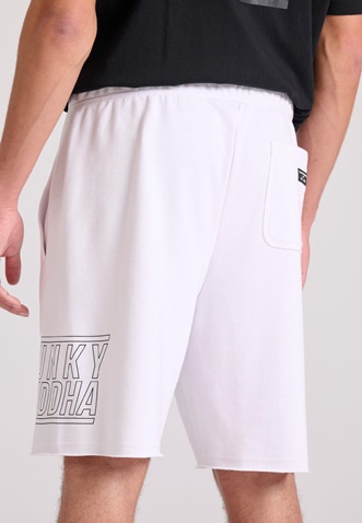 FUNKY BUDDHA-Ανδρική αθλητική βερμούδα FUNKY BUDDHA FBM009-051-03 λευκή