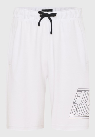 FUNKY BUDDHA-Ανδρική αθλητική βερμούδα FUNKY BUDDHA FBM009-051-03 λευκή