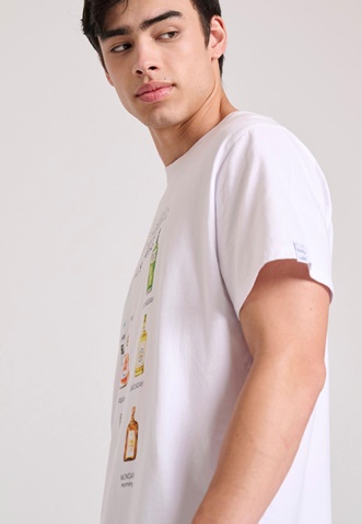 FUNKY BUDDHA-Ανδρικό t-shirt FUNKY BUDDHA FBM009-304-04 λευκό