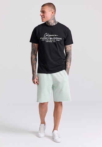 FUNKY BUDDHA-Aνδρικό T-shirt FUNKY BUDDHA FBM009-017-04 μαύρο