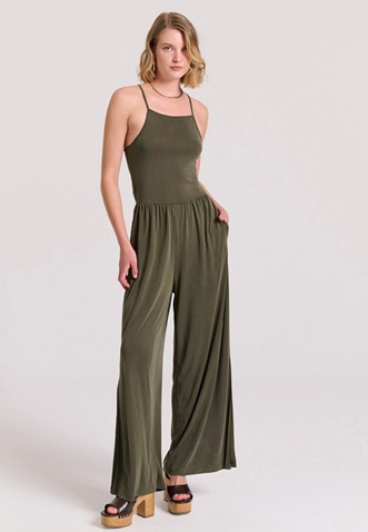 FUNKY BUDDHA-Γυναικεία ολόσωμη φόρμα FUNKY BUDDHA FBL009-101-12 χακί 