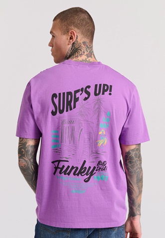 FUNKY BUDDHA-Aνδρικό t-shirt FUNKY BUDDHA  FBM009-035-04 μοβ