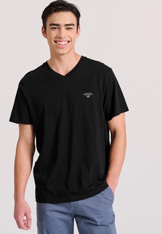 FUNKY BUDDHA-Ανδρικο t-shirt FUNKY BUDDHA FBM009-002-04 μαύρο