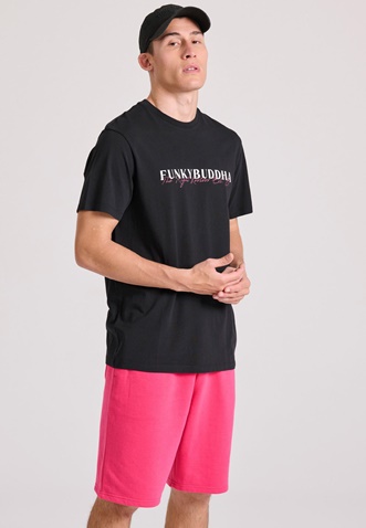 FUNKY BUDDHA-Ανδρική αθλητική βερμούδα FUNKY BUDDHA FBM009-055-03 φούξια 
