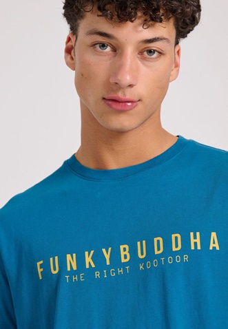 FUNKY BUDDHA-Ανδρικό t-shirt FUNKY BUDDHA FBM009-010-04 μπλε